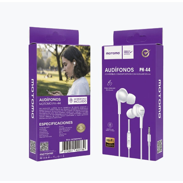 Audifonos Motomo Ph-44 Blanco