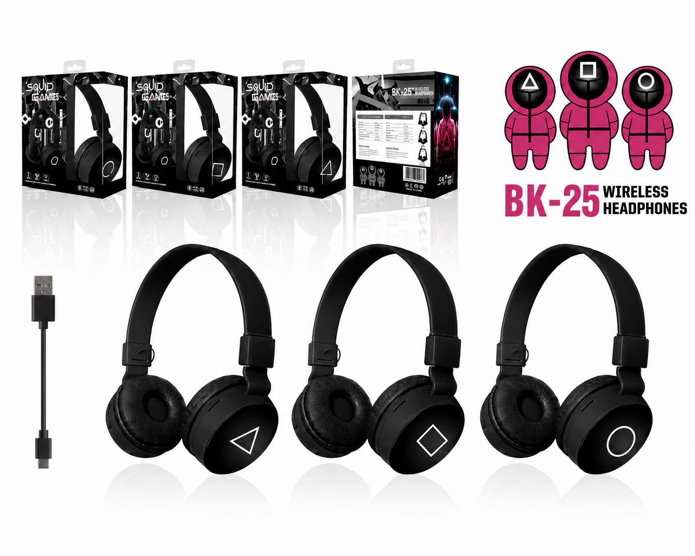 Audifonos Squid Game BK-25 Negros
