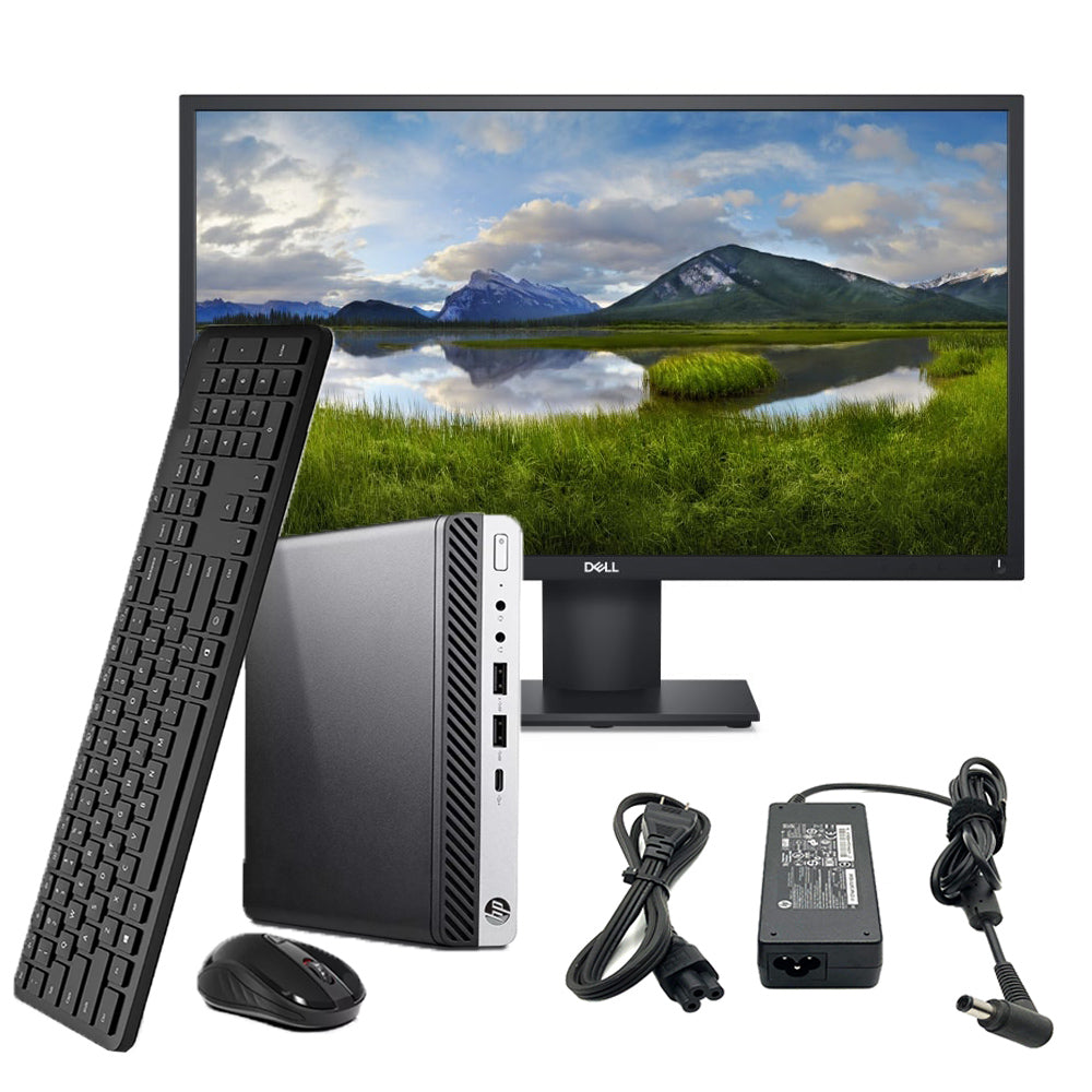 KIT MONITOR 24 + CPU HP 800G3 MINI CORE I5 - 8GB RAM - 256GB SSD Reacondicionado A