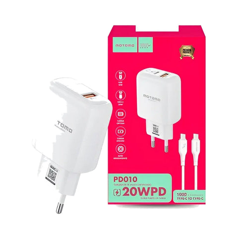 Cargador Pd010 20wpd Tipo C Motomo Blanco