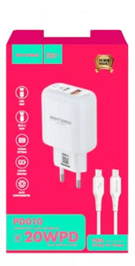Cargador PD010 20wpd Tipo C Motomo  Color Blanco