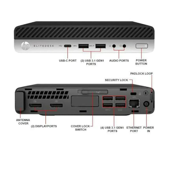 Micro CPU HP EliteDesk 800 G3 - Core i5 - 8GB RAM - 500GB HDD - Reacondicionado A