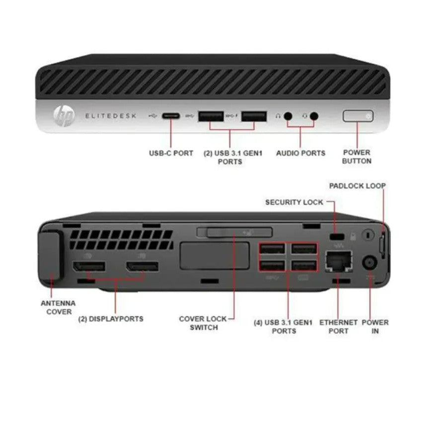 Micro CPU HP EliteDesk 800 G3 - Core i5 - 8GB RAM - 500GB HDD - Reacondicionado A