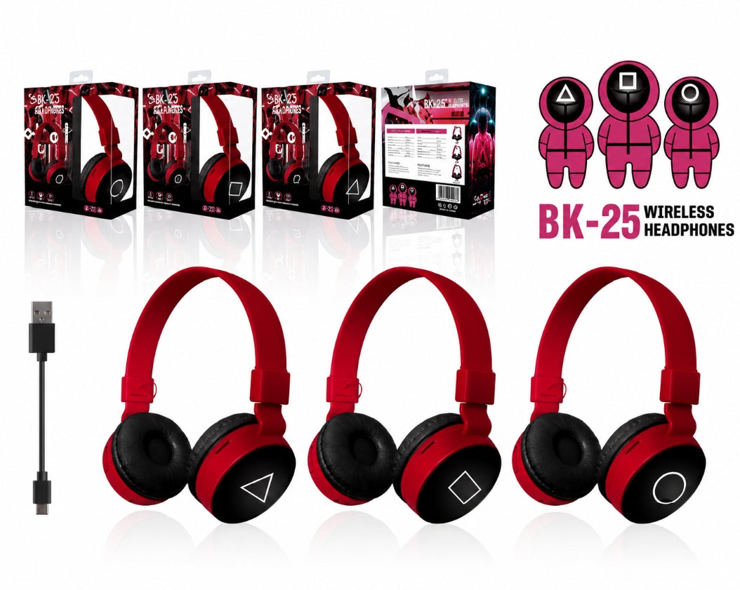 Audifonos Squid Game BK-25 Rojos
